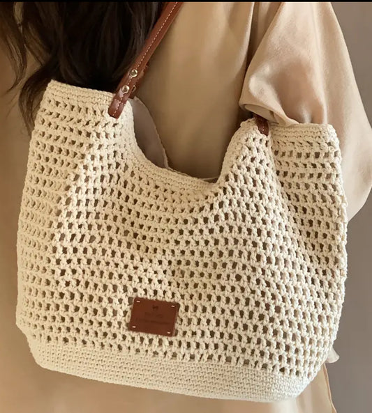Crochet Woven Tote Bag