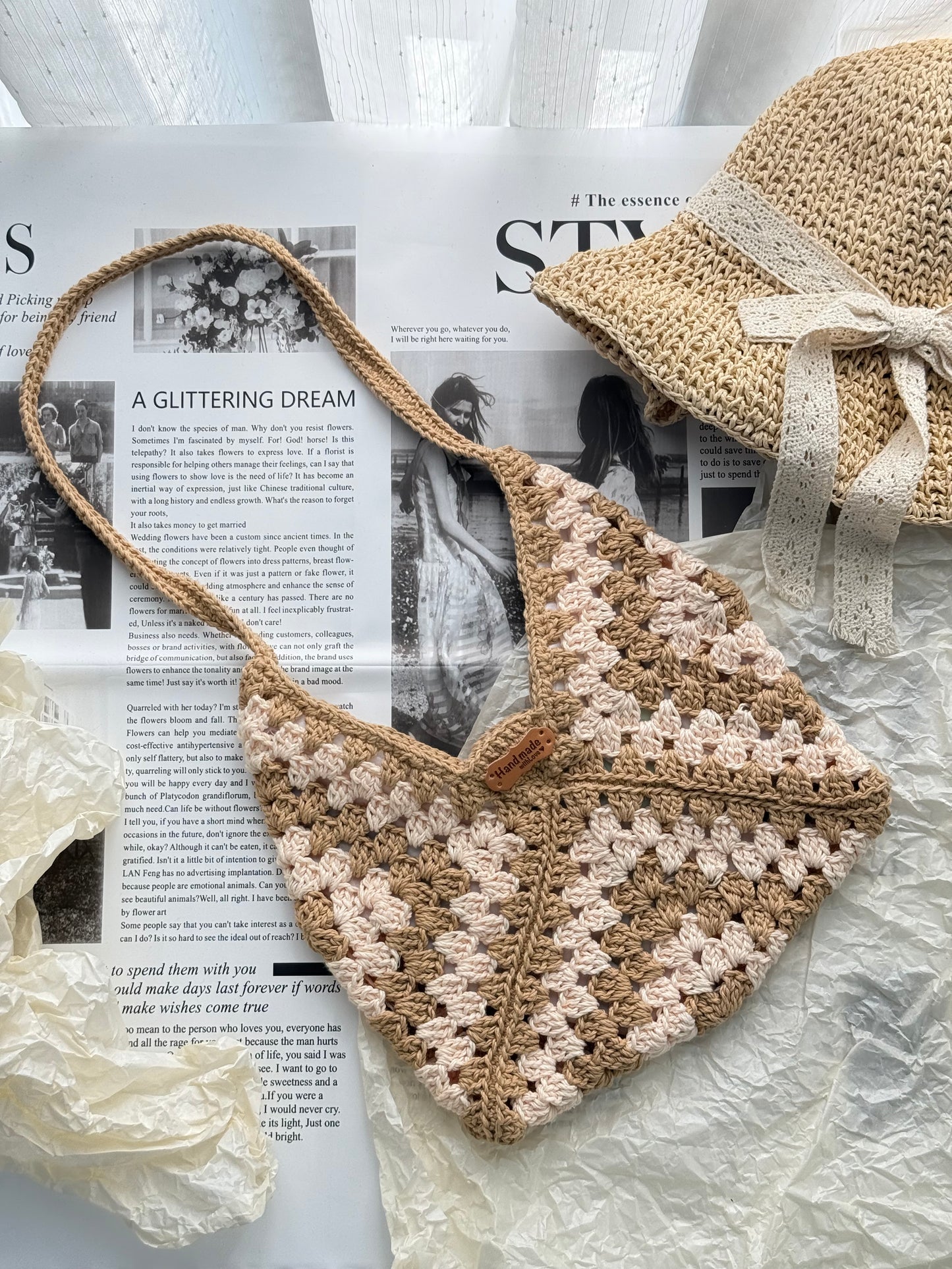 Brown Pattern Handmade Crochet bag