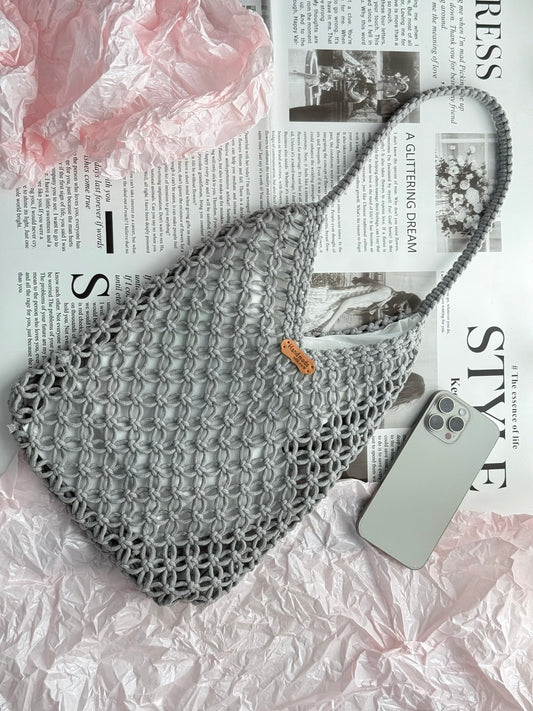 Hollow Gray Handmade Crochet bag