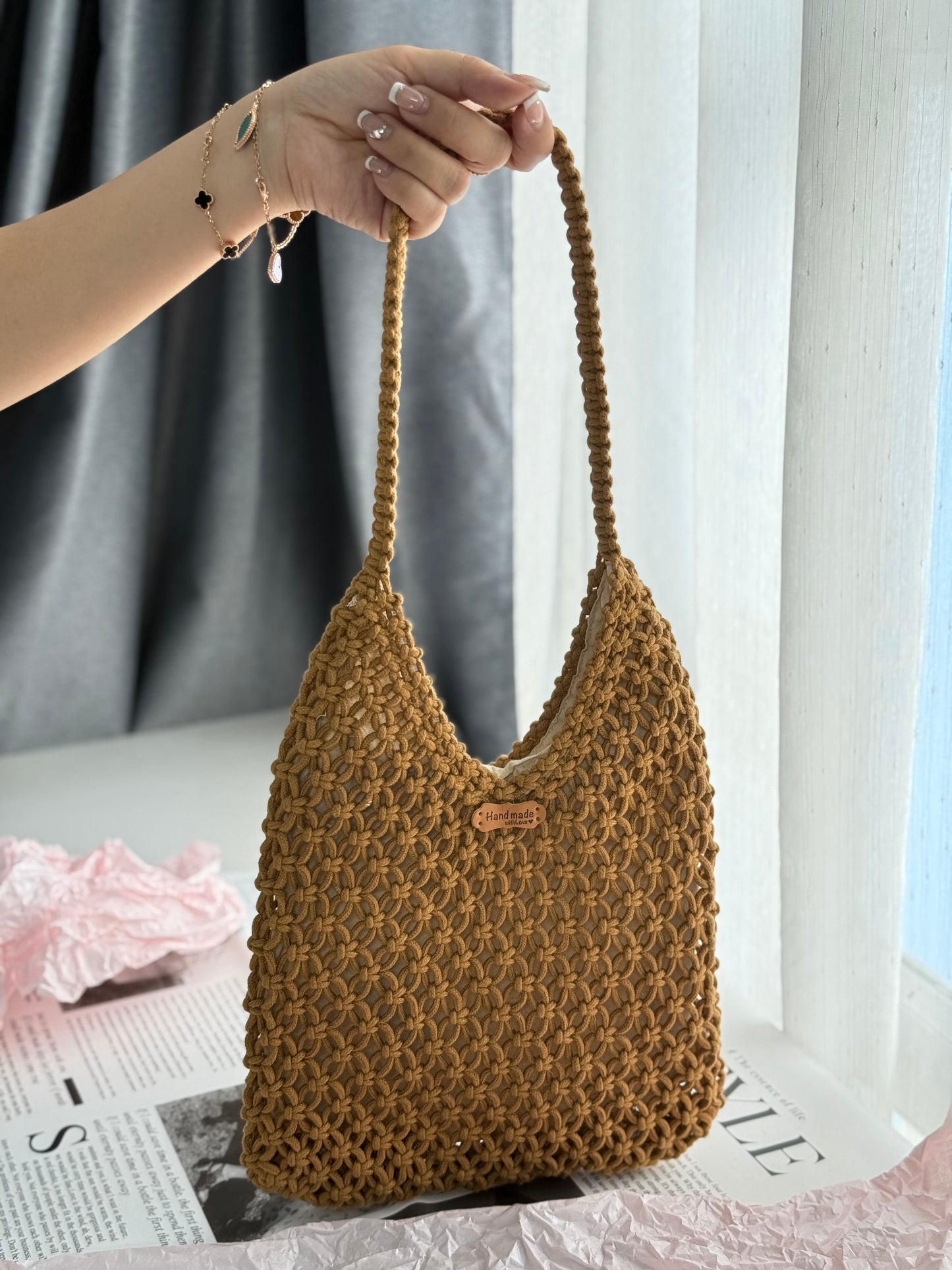 Hollow Gray Handmade Crochet bag