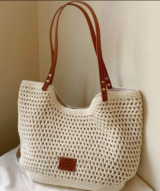 Crochet Woven Tote Bag