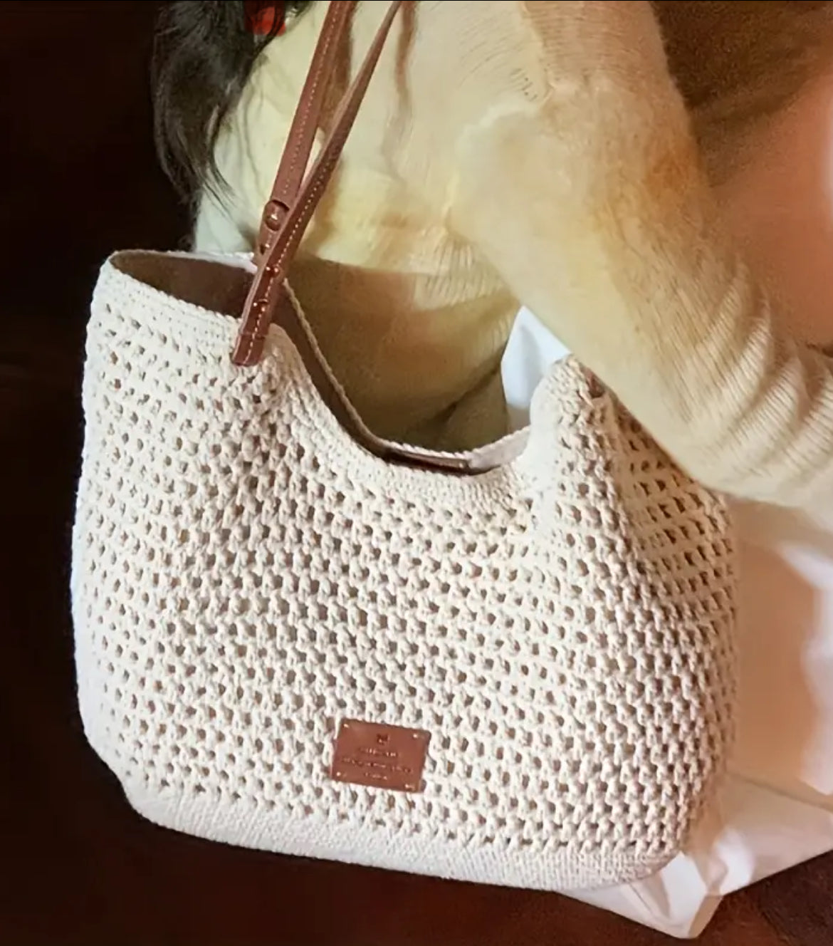 Crochet Woven Tote Bag