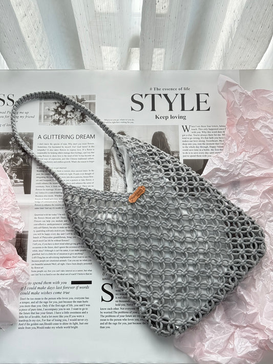 Hollow Gray Handmade Crochet bag