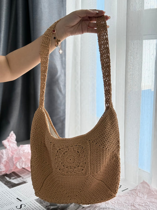 Brown Handmade Crochet bag