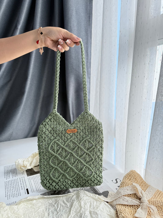Green pattern  Crochet Handmade bag